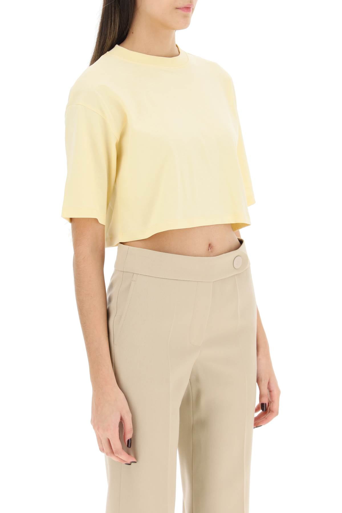 Loulou studio 'gupo' mercerized cotton cropped t-shirt