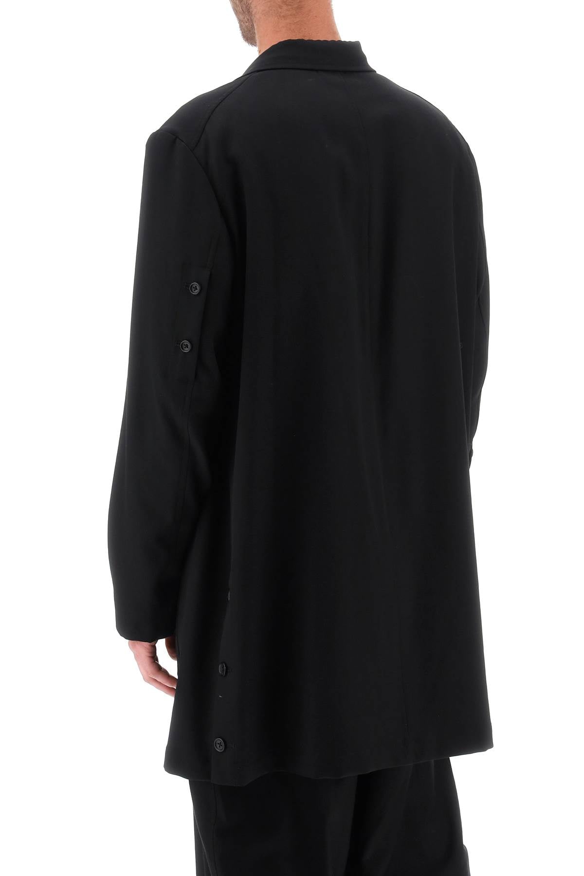 Yohji yamamoto oversized wool blazer with openings