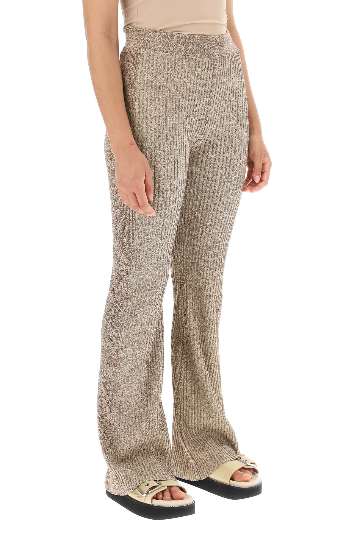 Ganni melange rib knit pants