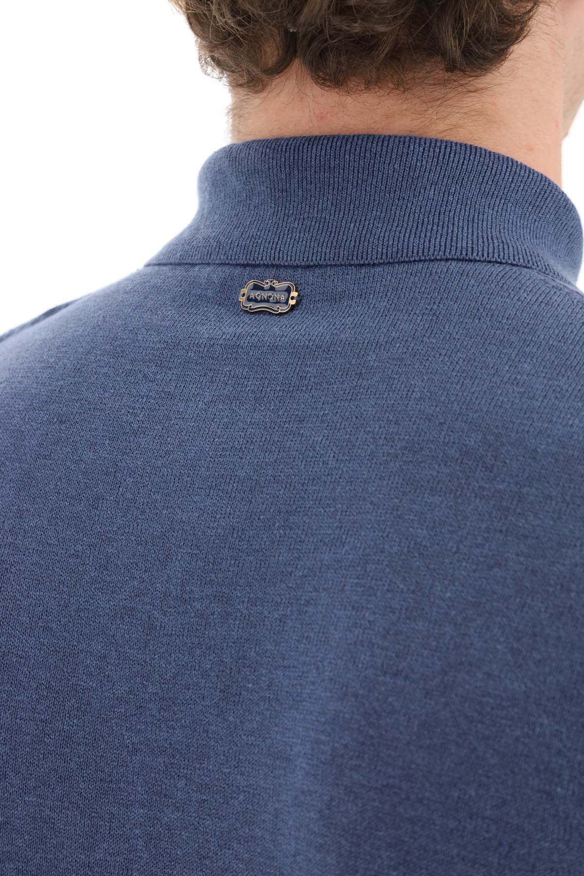 Agnona linen and cotton jersey polo