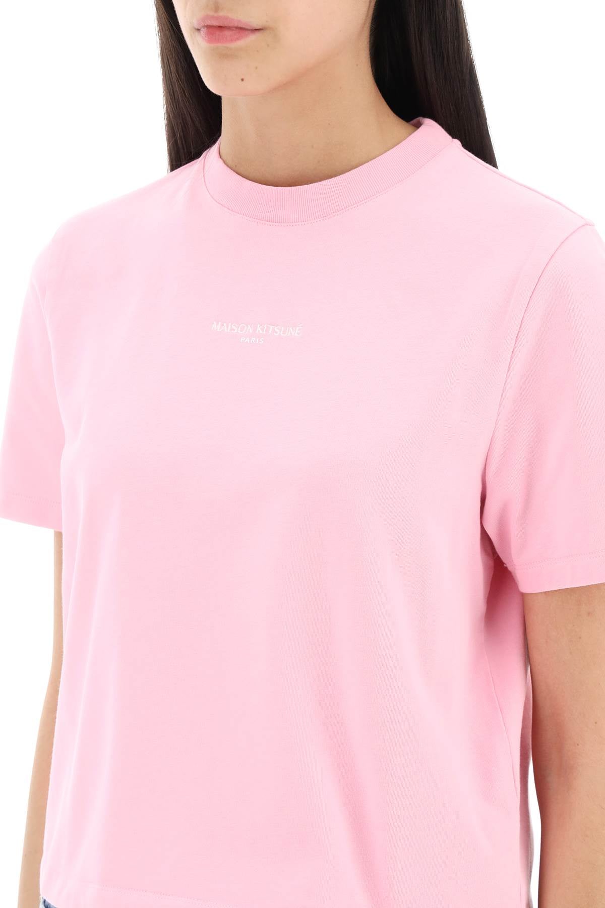 Maison kitsune boxy t-shirt with logo detail