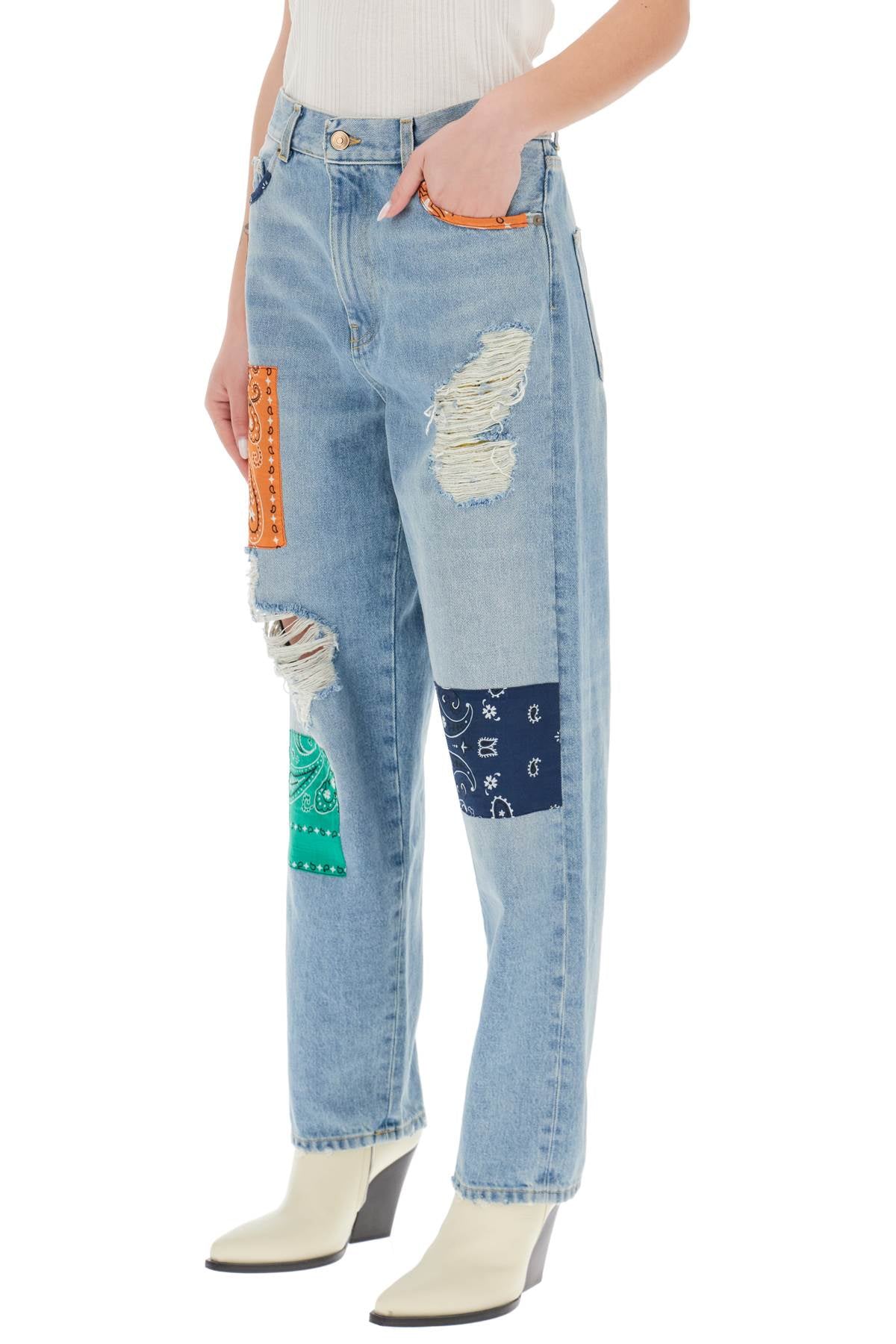 Alanui 'california' patchwork jeans