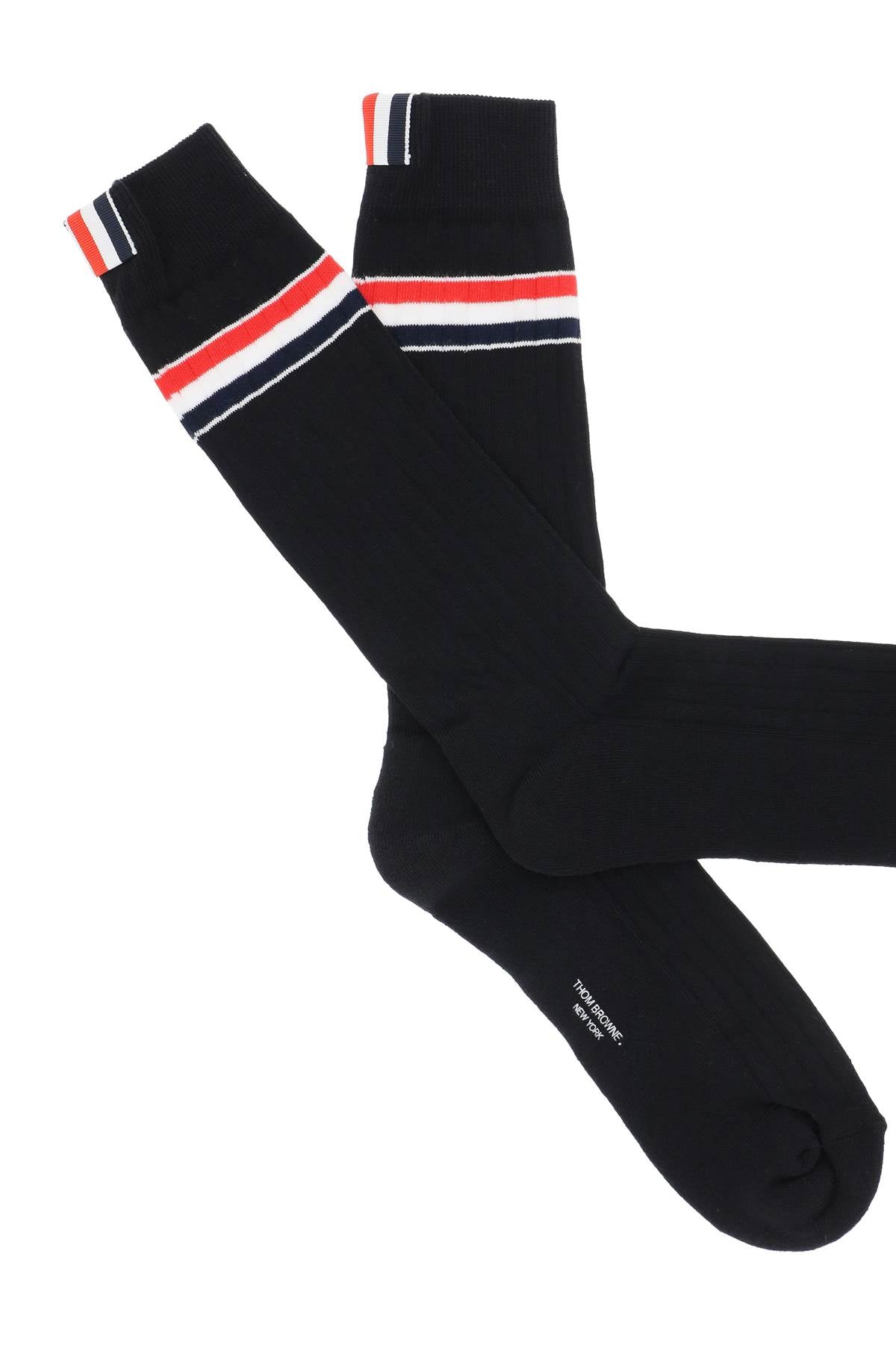 Thom browne mid calf socks with stripe detail