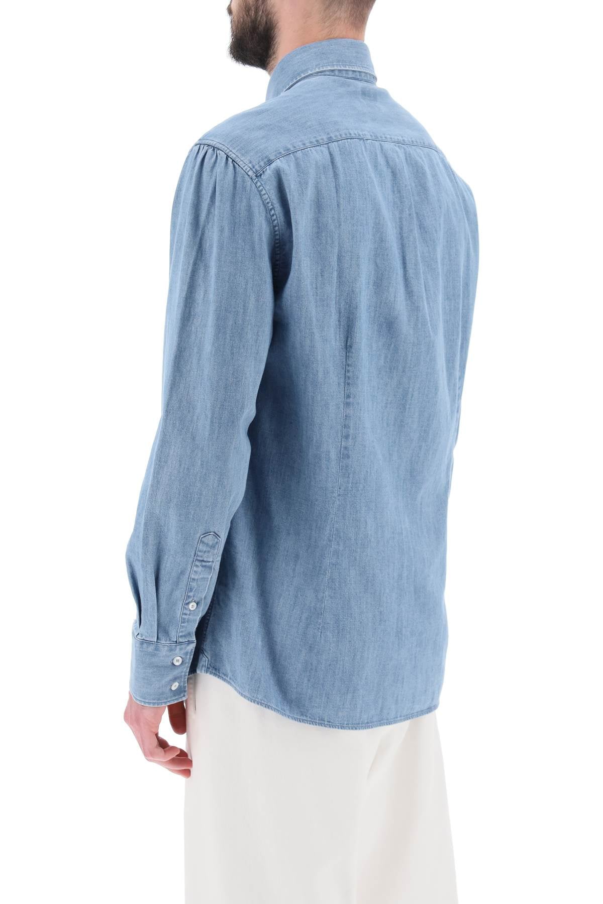 Brunello cucinelli shirt in denim with light wash