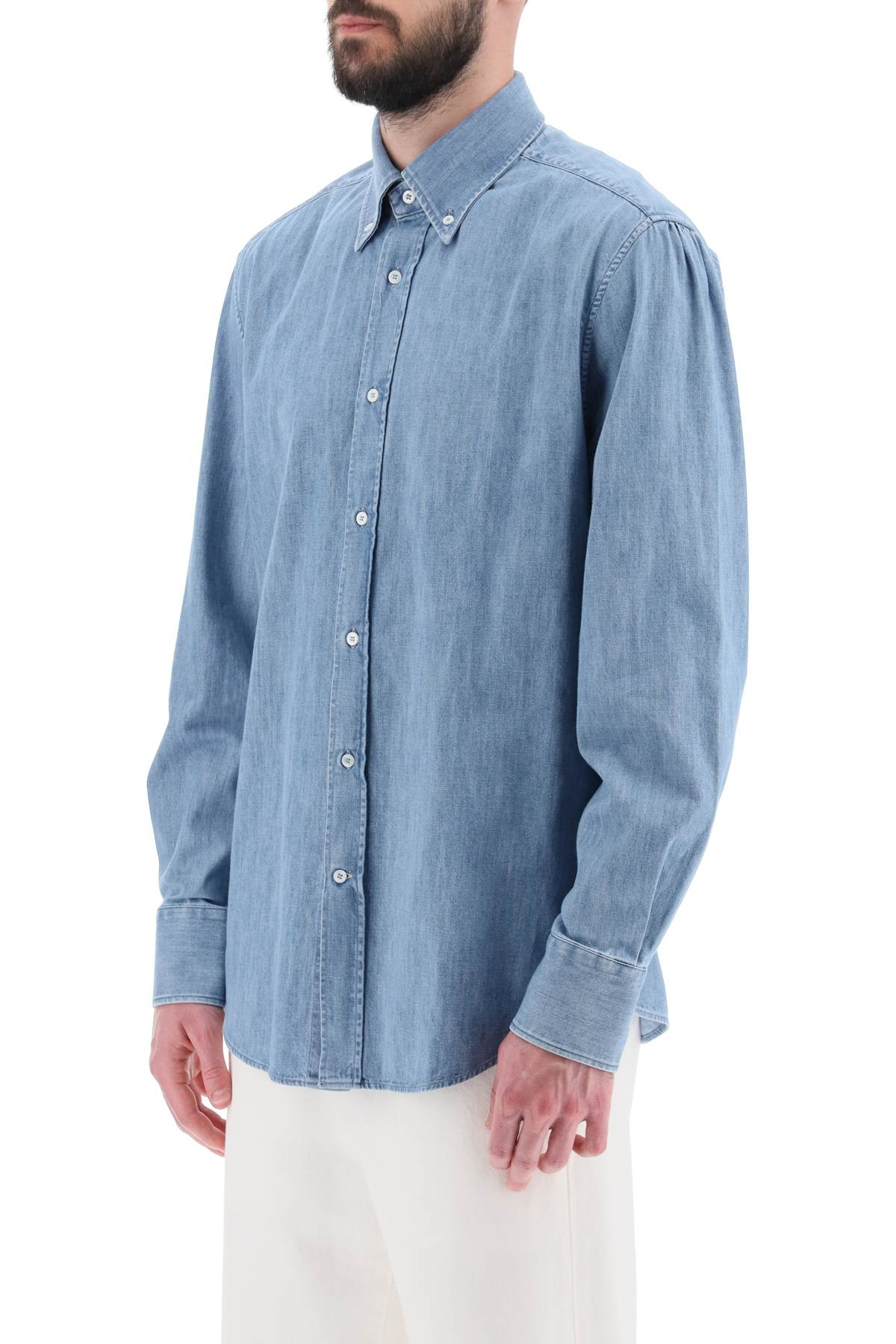 Brunello cucinelli shirt in denim with light wash