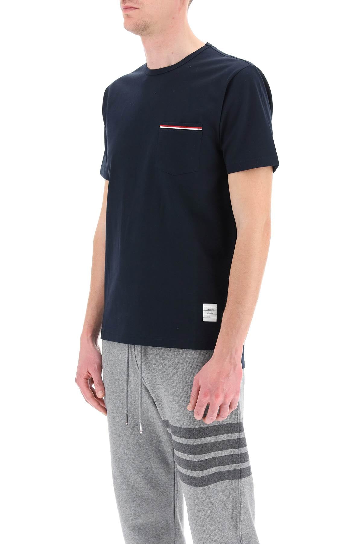 Thom browne t-shirt with tricolor pocket