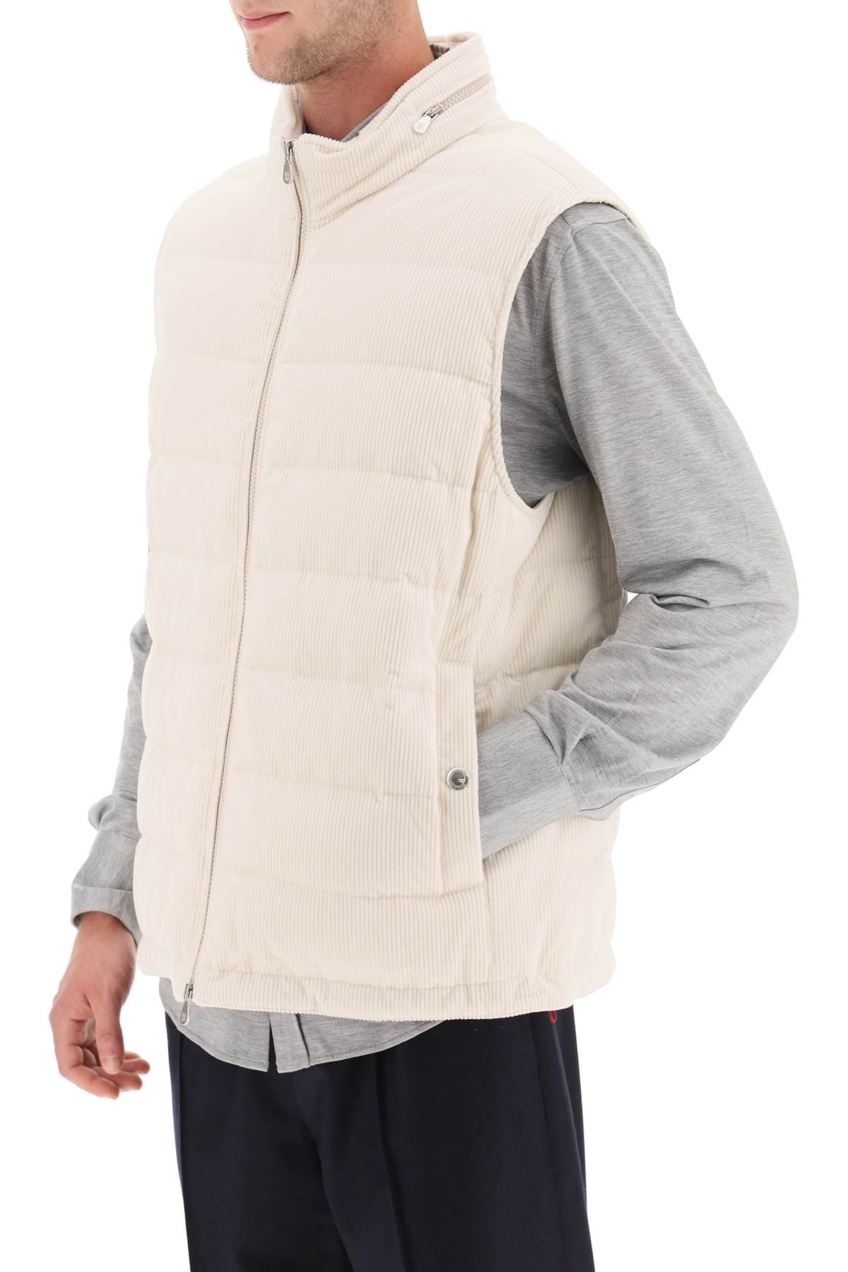 Brunello cucinelli corduroy sleeveless puffer vest - ALPHA PANTHEON Opulencia Elegante | Unveiling the Premier Destination for Designer Fashion & Luxury Apparel