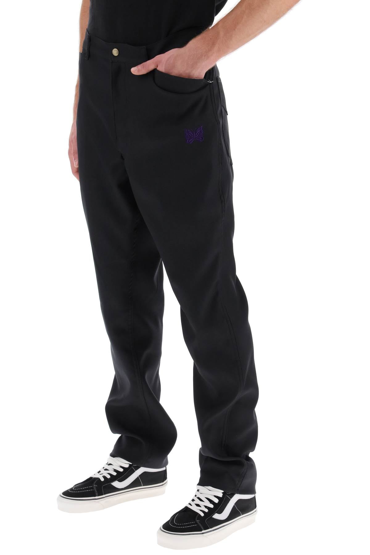 Needles logo embroidered straight pants