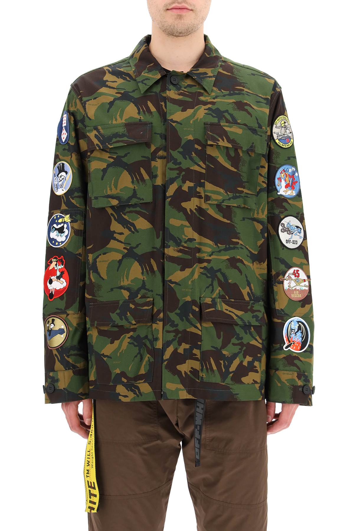 Off-white safari jacket with decorative patches