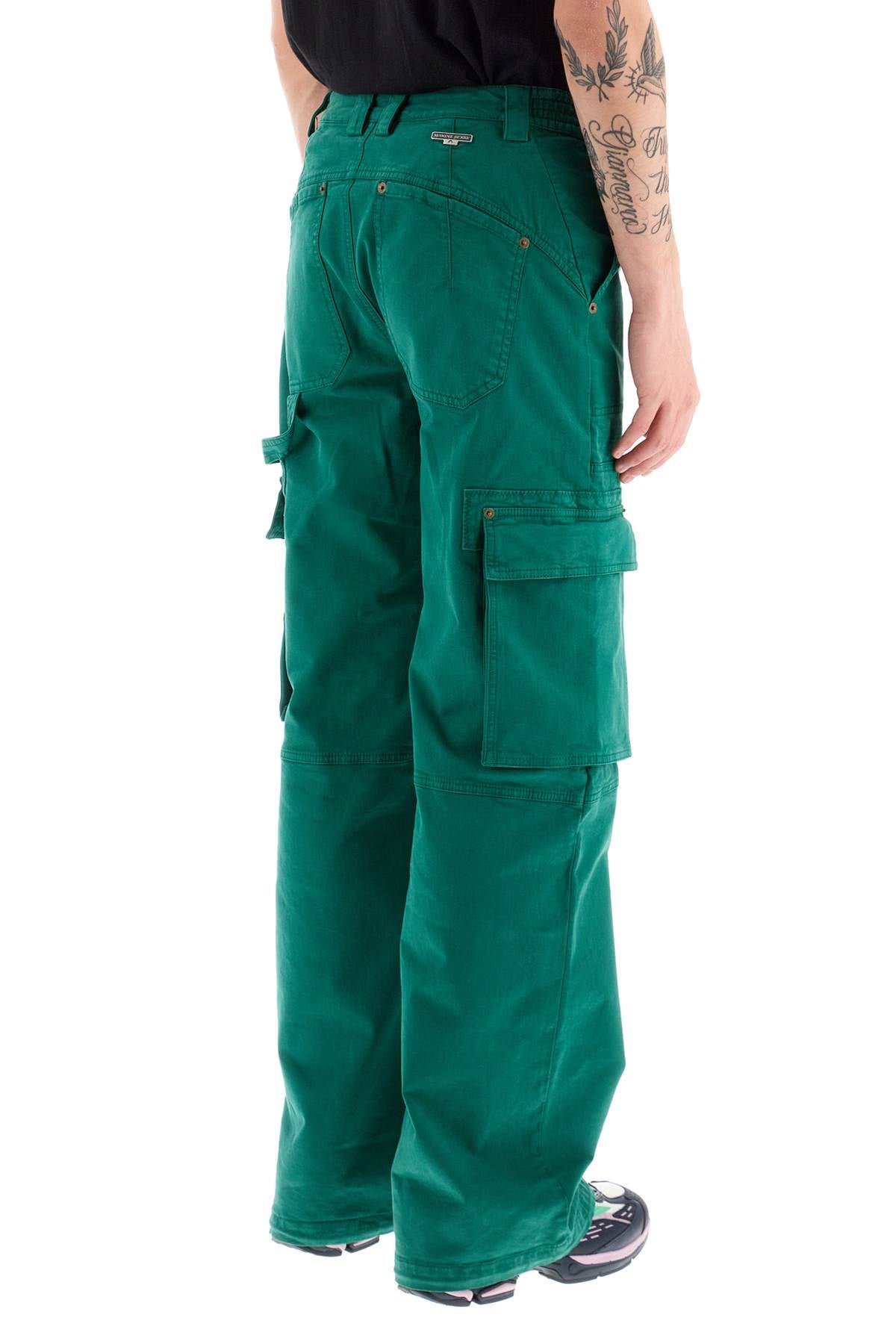 Marine serre cargo pants with wide leg