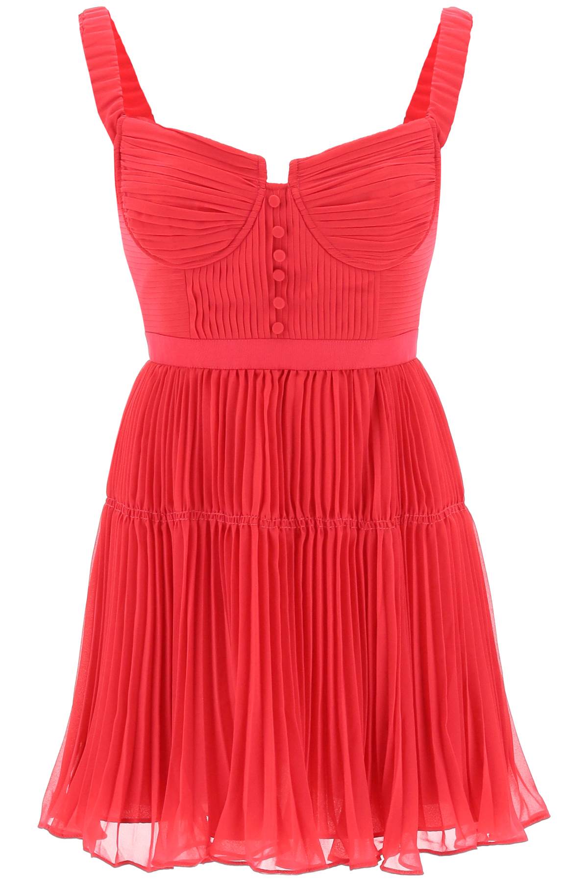 Self portrait pleated chiffon mini dress