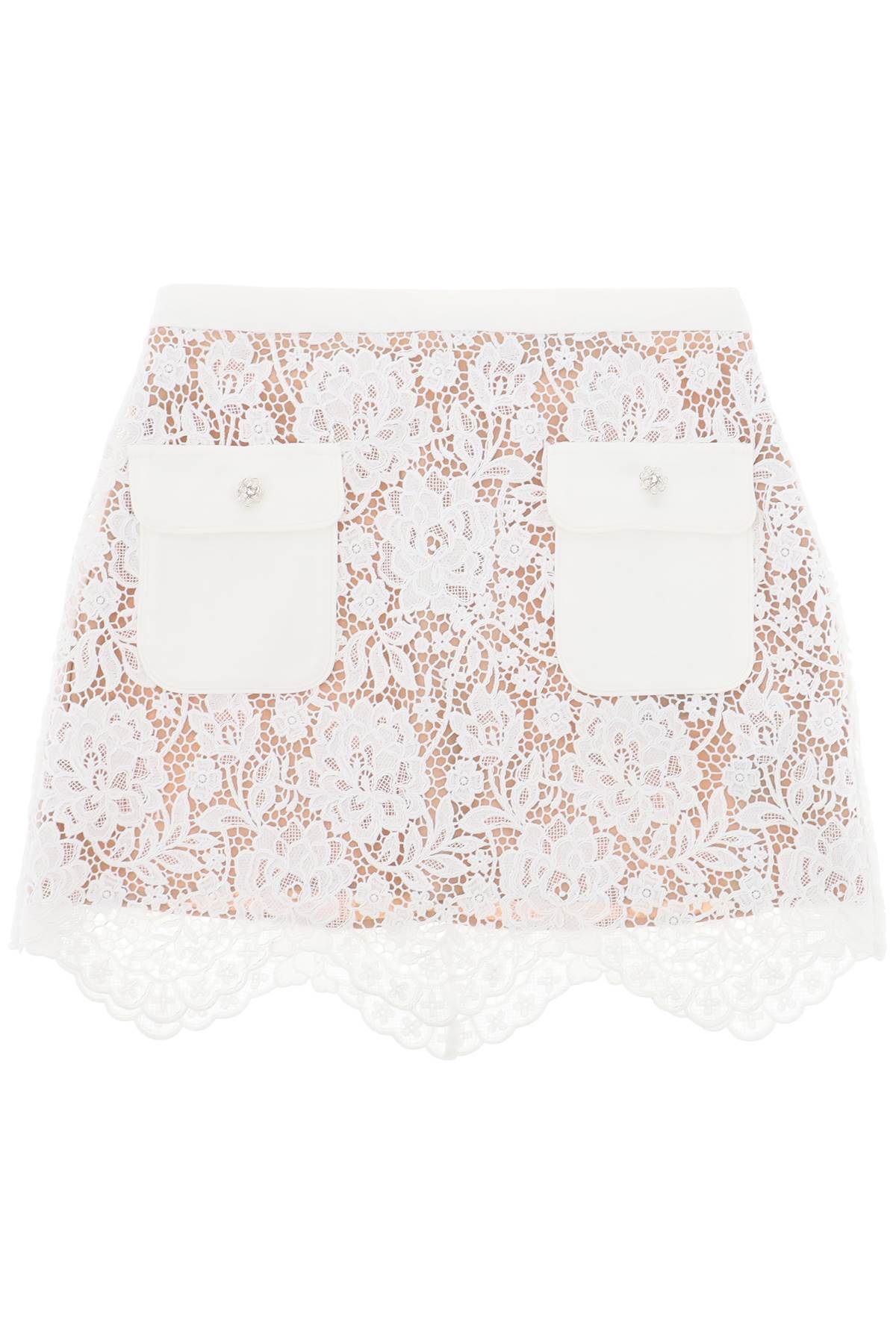 Self portrait mini skirt in floral lace