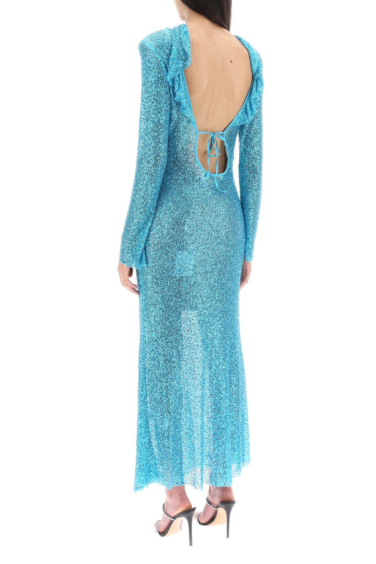 Self portrait long-sleeved maxi dress with sequins and beads - ALPHA PANTHEON Opulencia Elegante | Unveiling the Premier Destination for Designer Fashion & Luxury Apparel