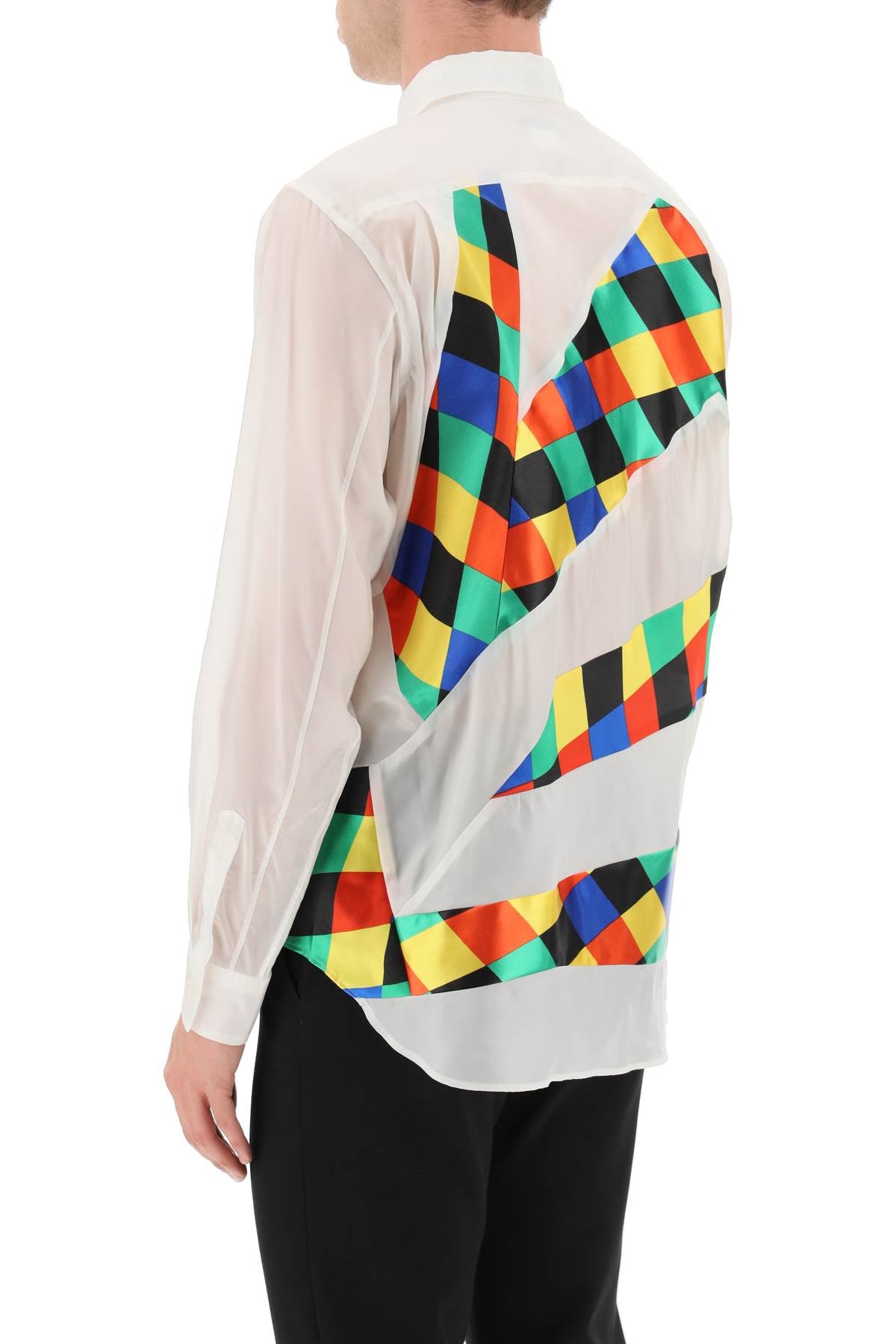 Comme des garcons homme plus semi-transparent patchwork shirt