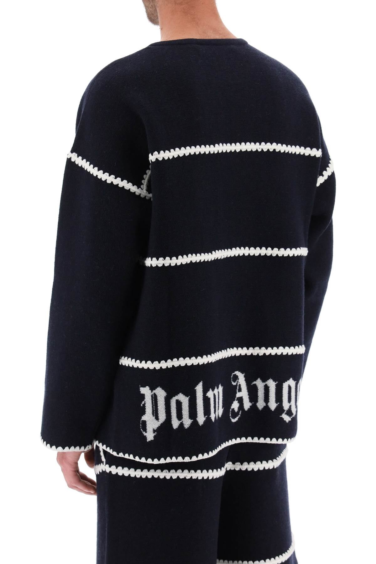 Palm angels embroidered jacquard sweater - ALPHA PANTHEON Opulencia Elegante | Unveiling the Premier Destination for Designer Fashion & Luxury Apparel