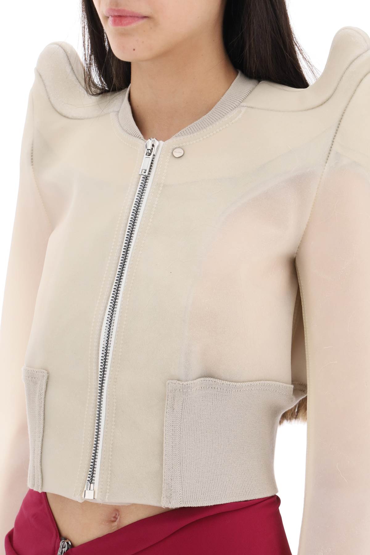 Rick owens semi-transparent leather bomber jacket