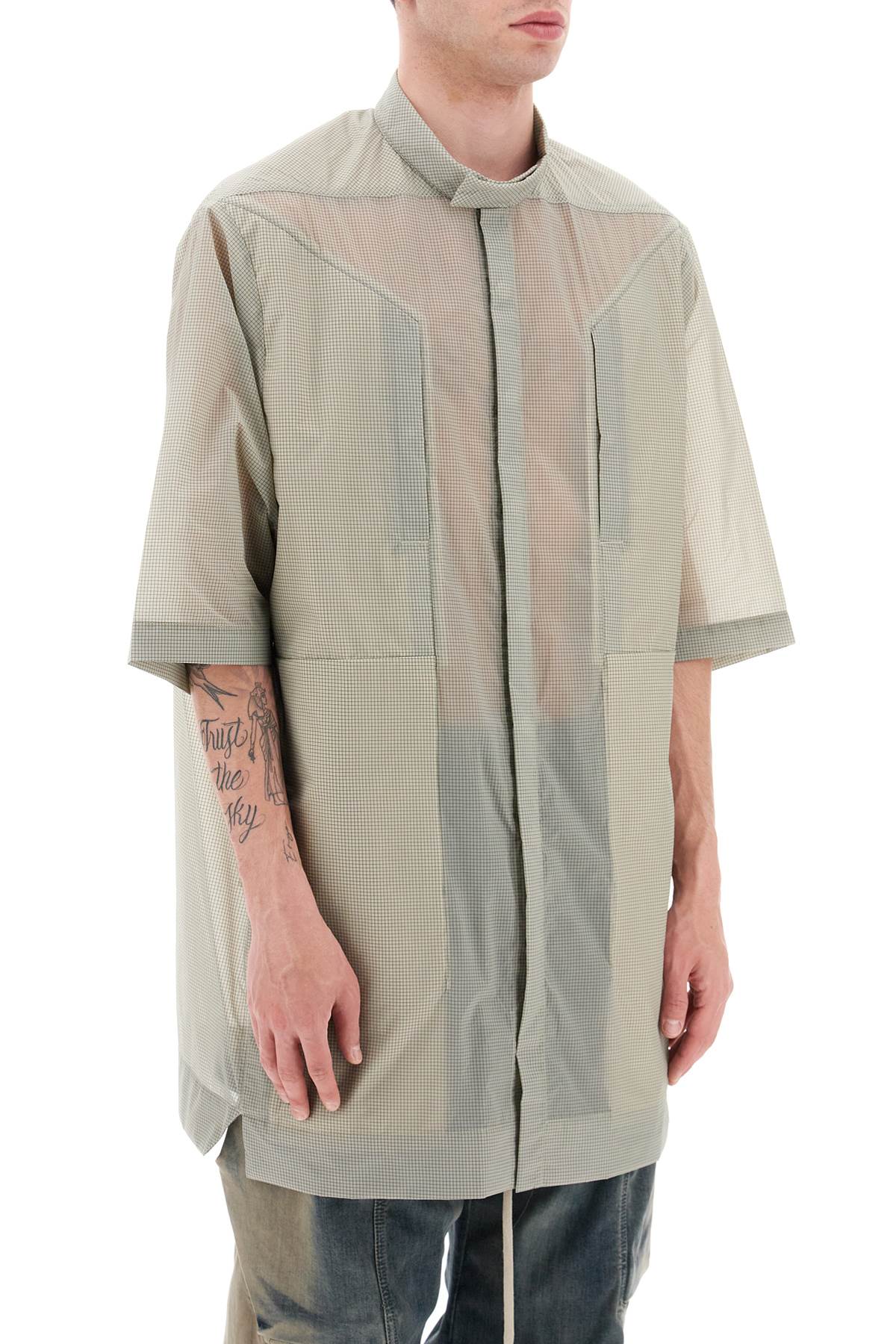 Rick owens overshirt in semi-sheer ripstop