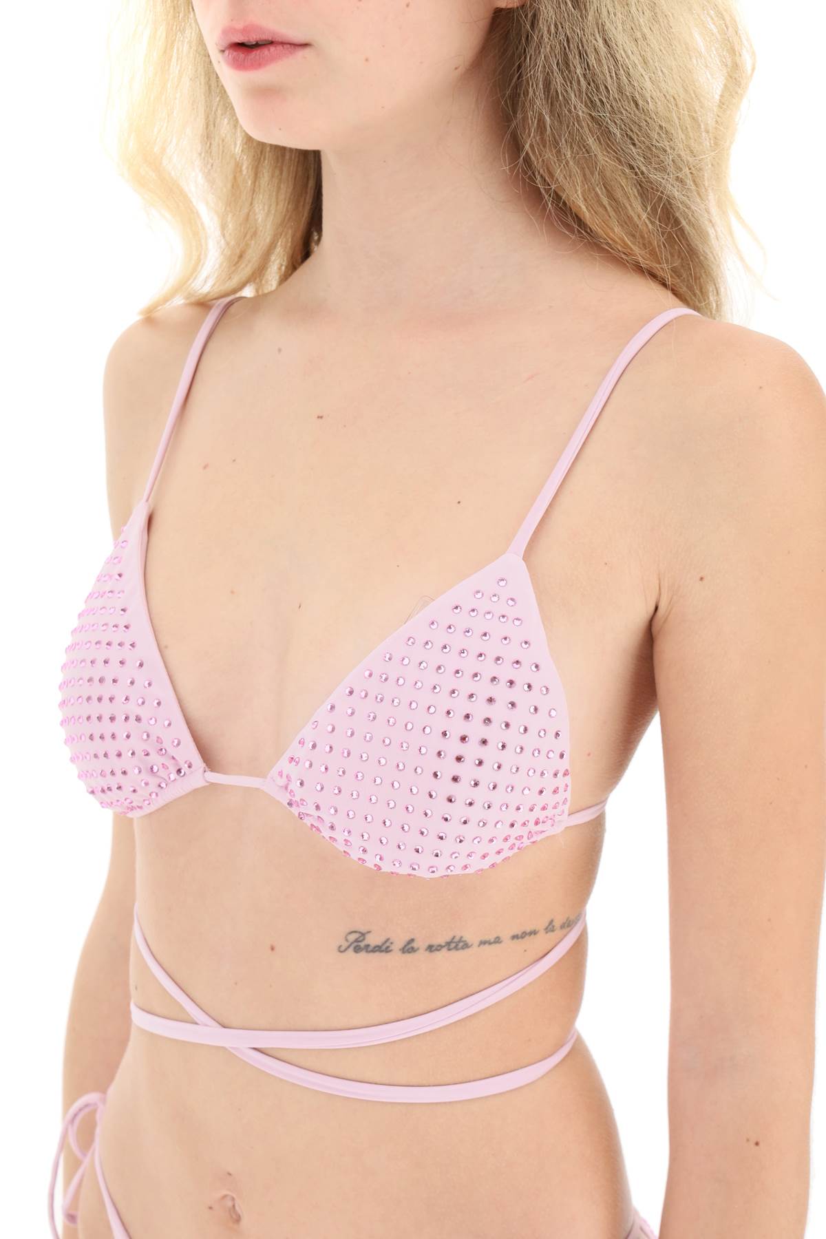 Self portrait rhinestone triangle bikini top