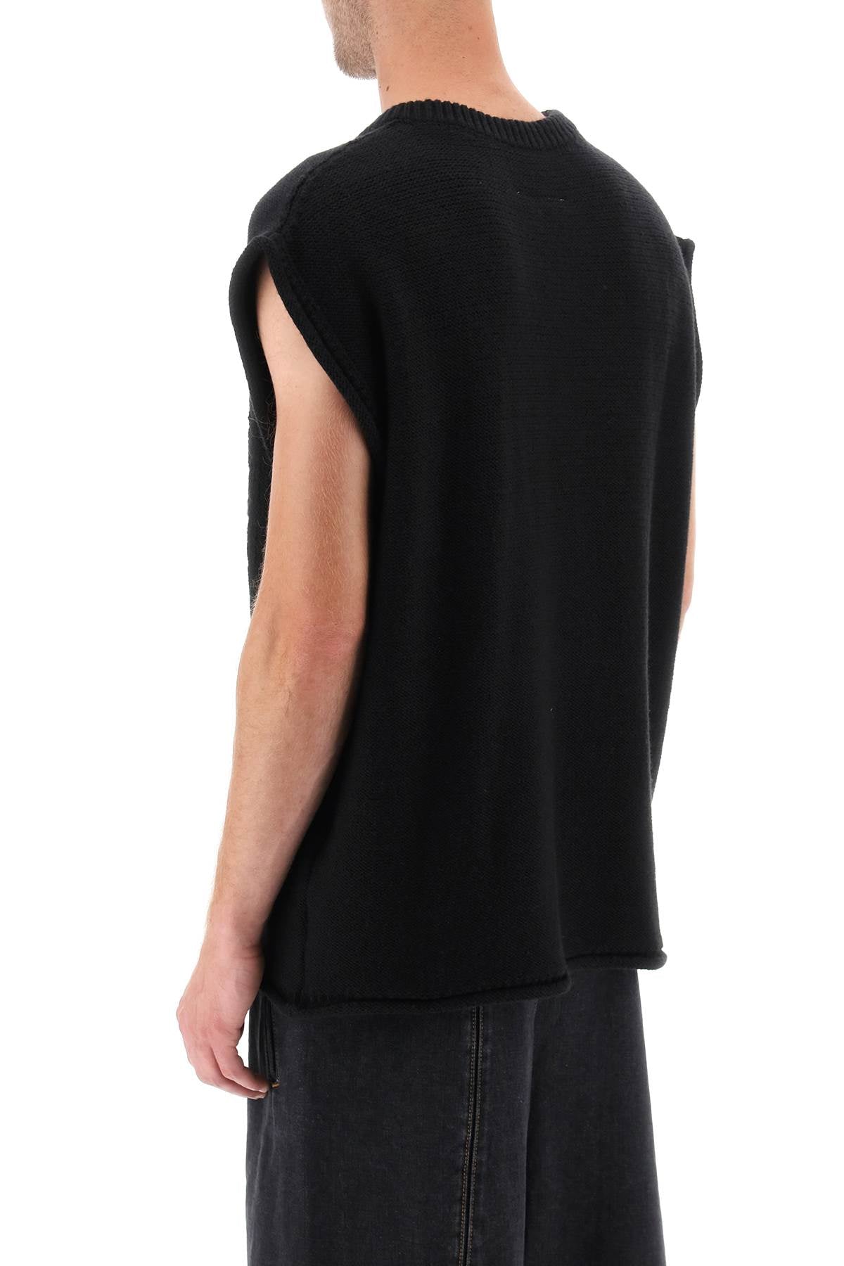 Mm6 maison margiela wool vest with embossed numeric logo - ALPHA PANTHEON Opulencia Elegante | Unveiling the Premier Destination for Designer Fashion & Luxury Apparel