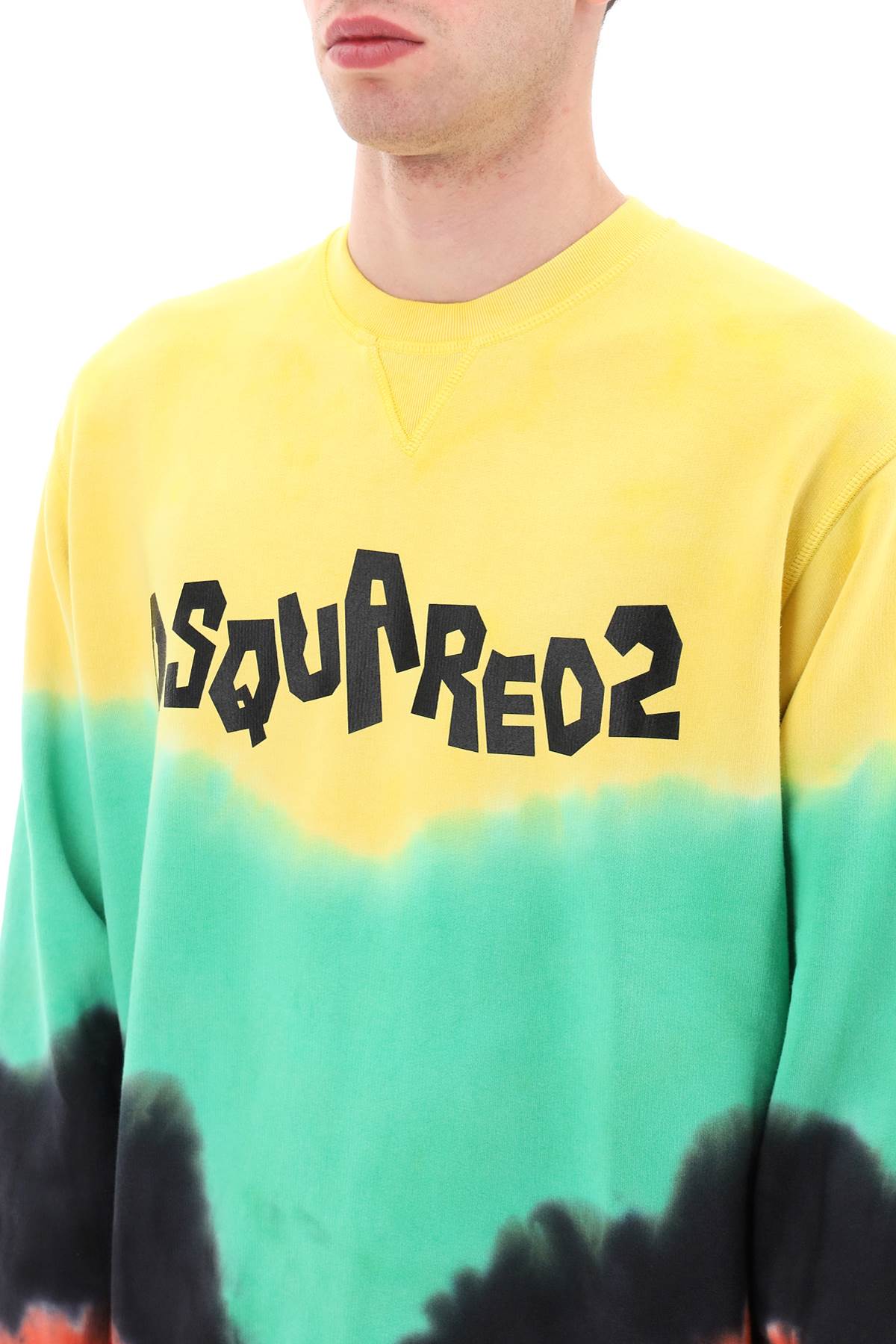 Dsquared2 tie-dye crew-neck sweatshirt with logo print