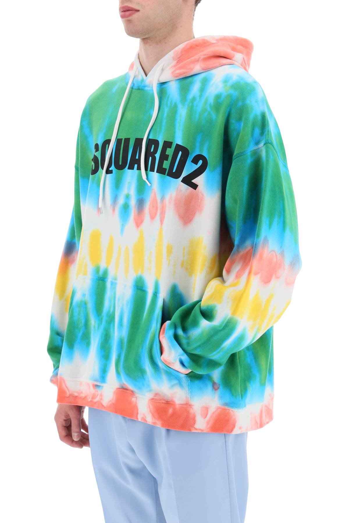 Dsquared2 tie-dye hoodie with logo print