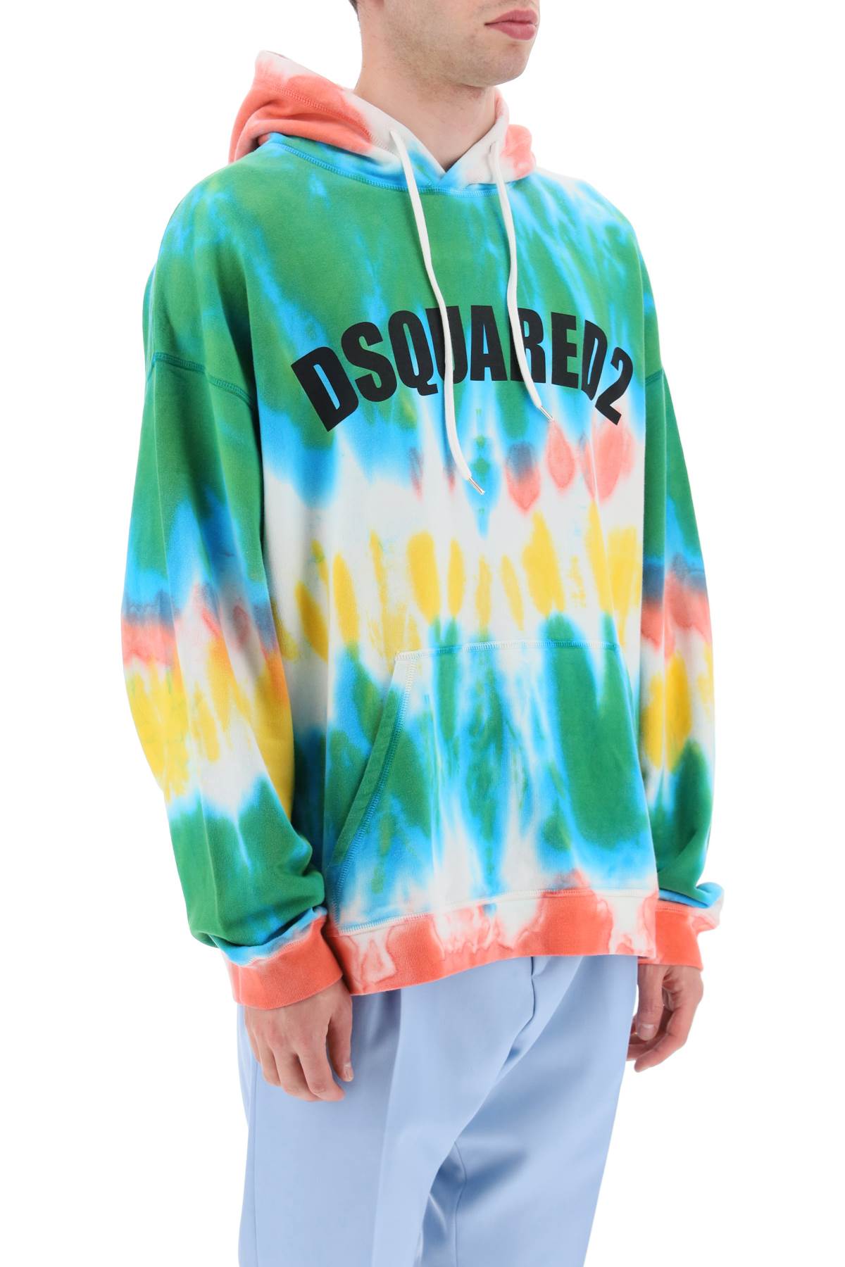 Dsquared2 tie-dye hoodie with logo print