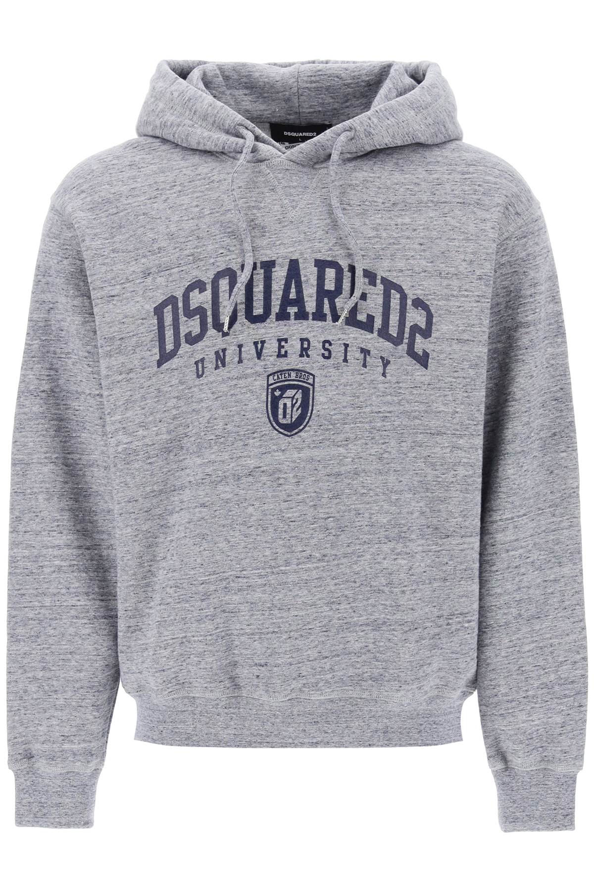 Dsquared2 logo print melange hoodie - ALPHA PANTHEON Opulencia Elegante | Unveiling the Premier Destination for Designer Fashion & Luxury Apparel