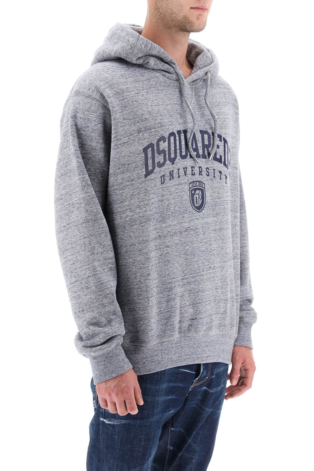 Dsquared2 logo print melange hoodie - ALPHA PANTHEON Opulencia Elegante | Unveiling the Premier Destination for Designer Fashion & Luxury Apparel