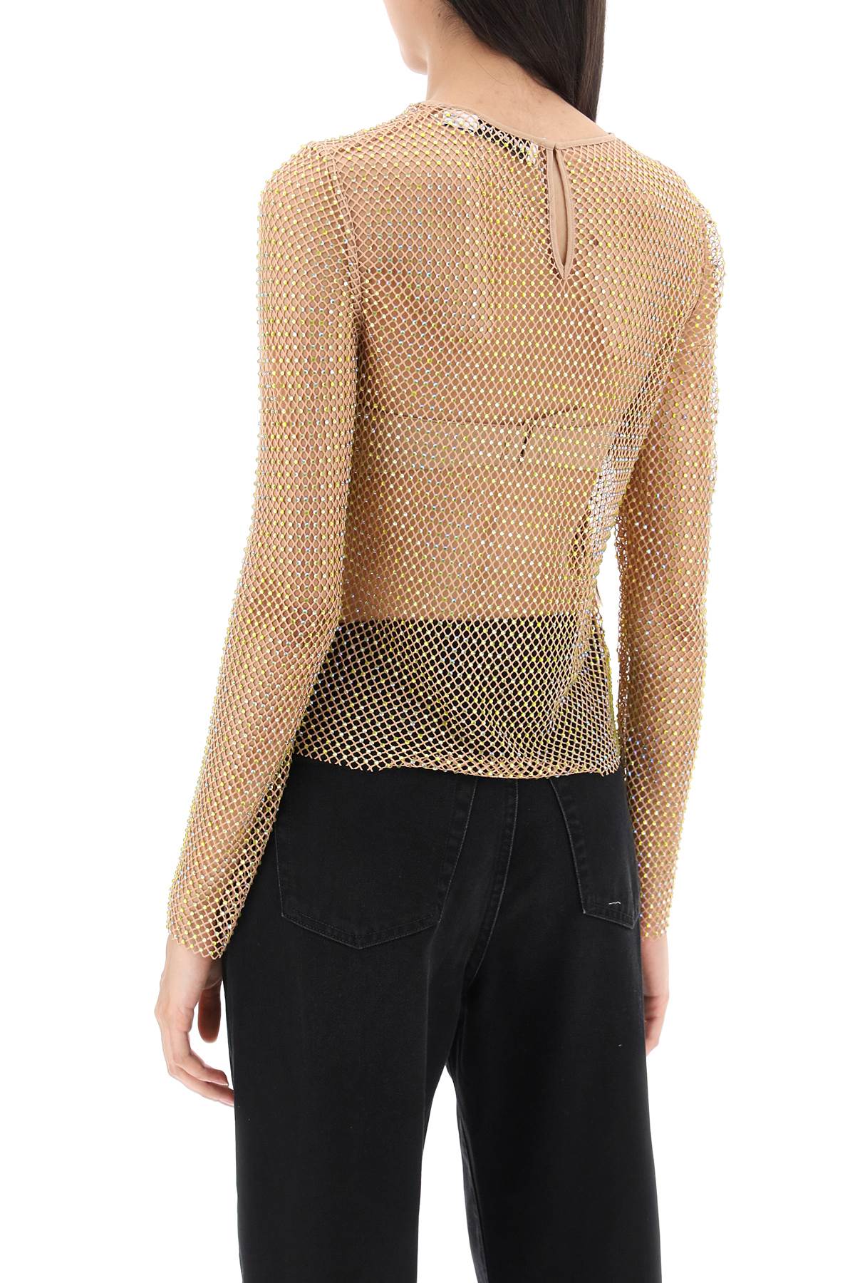 Self portrait rhinestone fishnet top