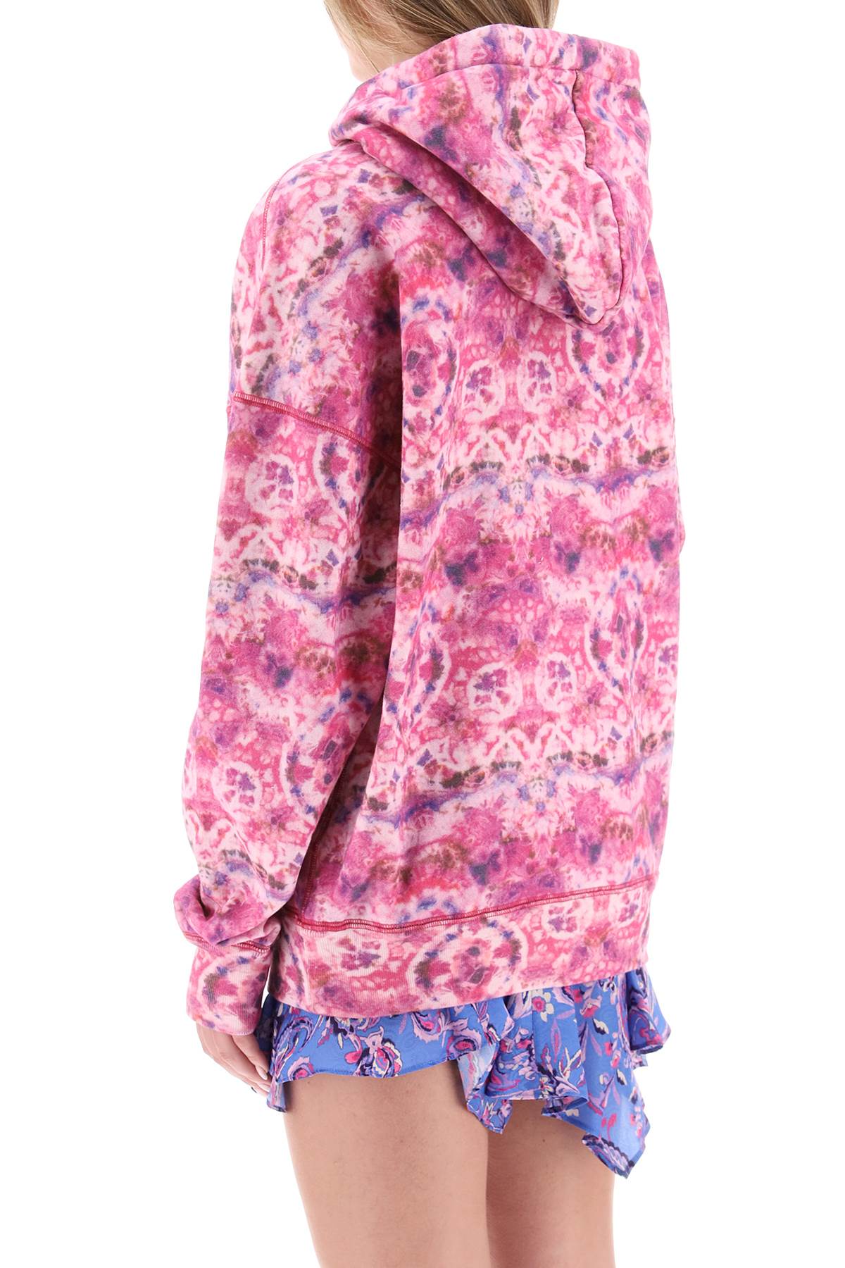 Isabel marant etoile 'mansel' tie-dye hoodie with flocked print