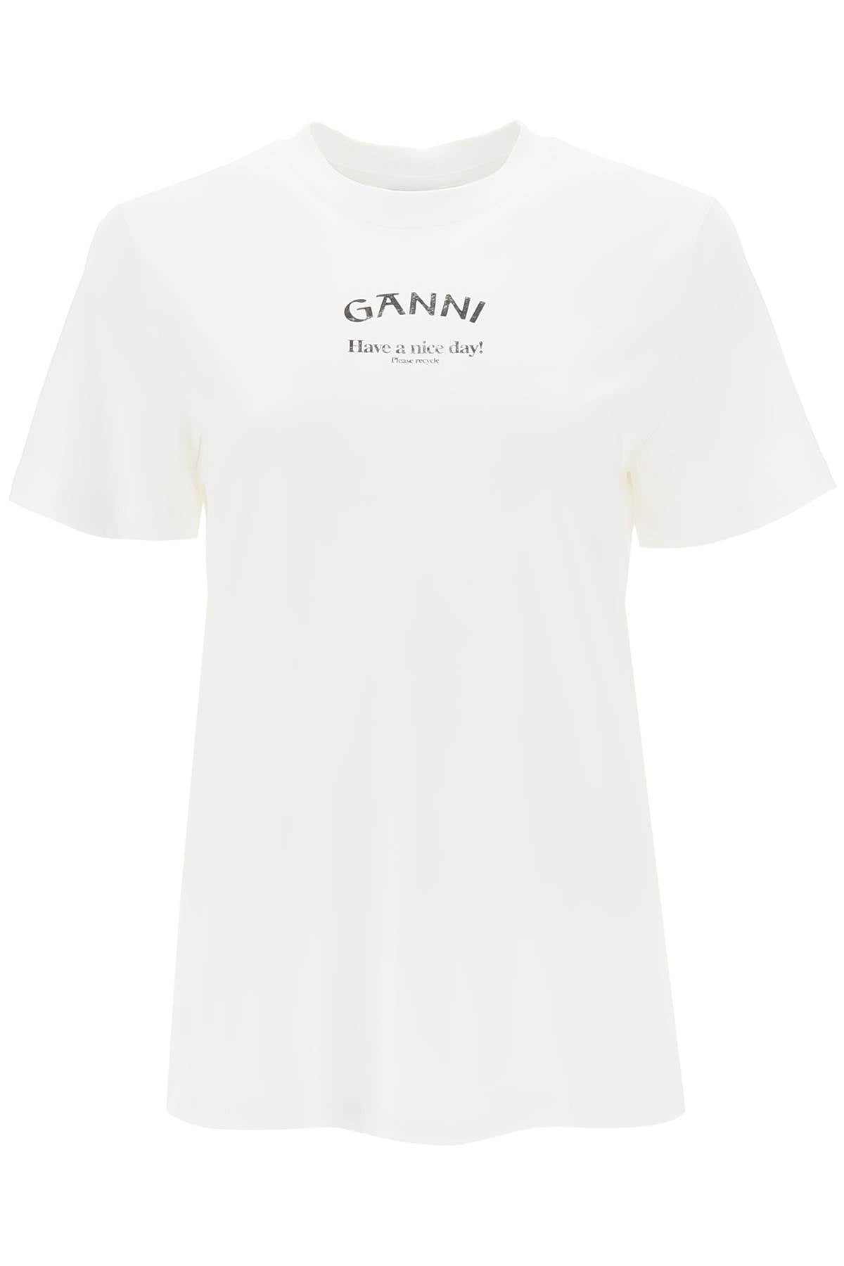 Ganni lettering print t-shirt