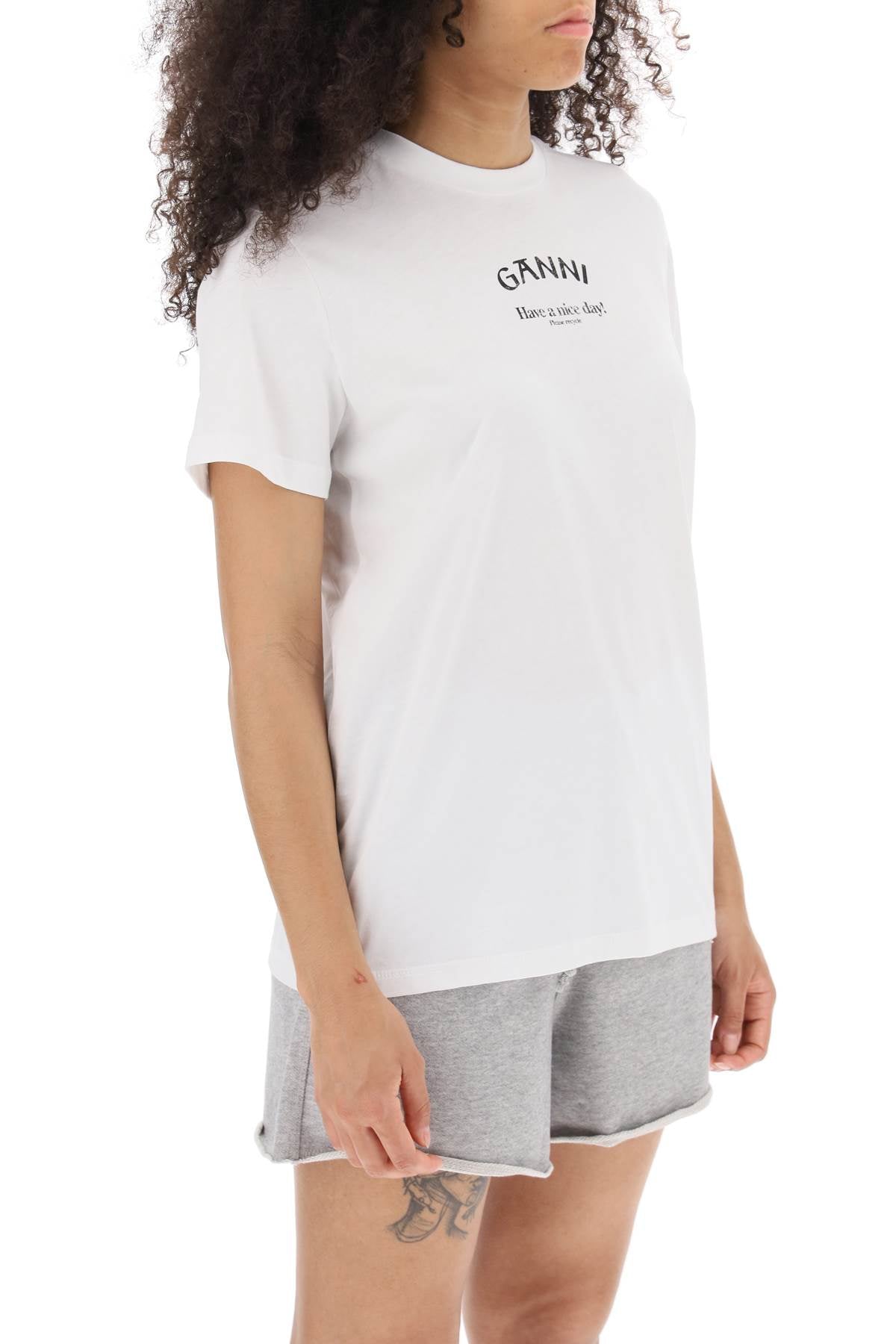 Ganni lettering print t-shirt