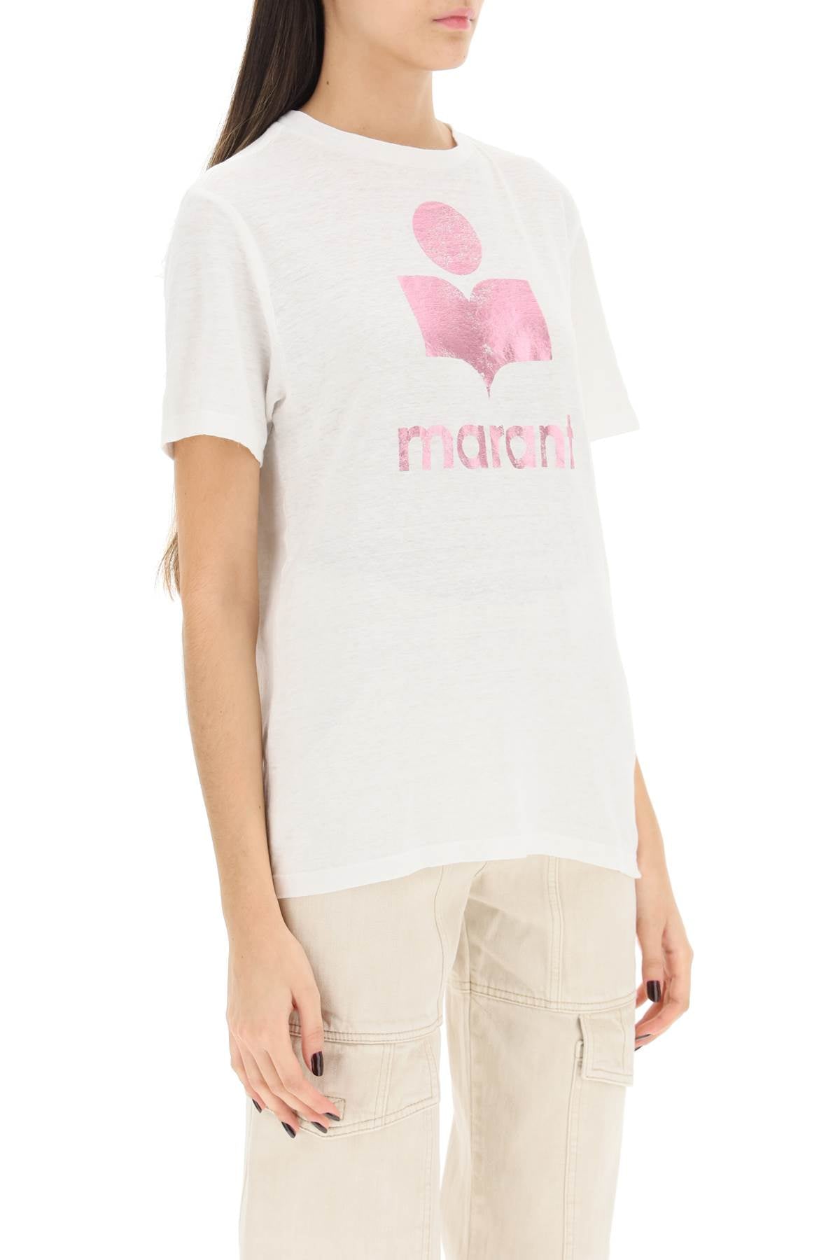 Isabel marant etoile 'zewel' t-shirt with metallic logo