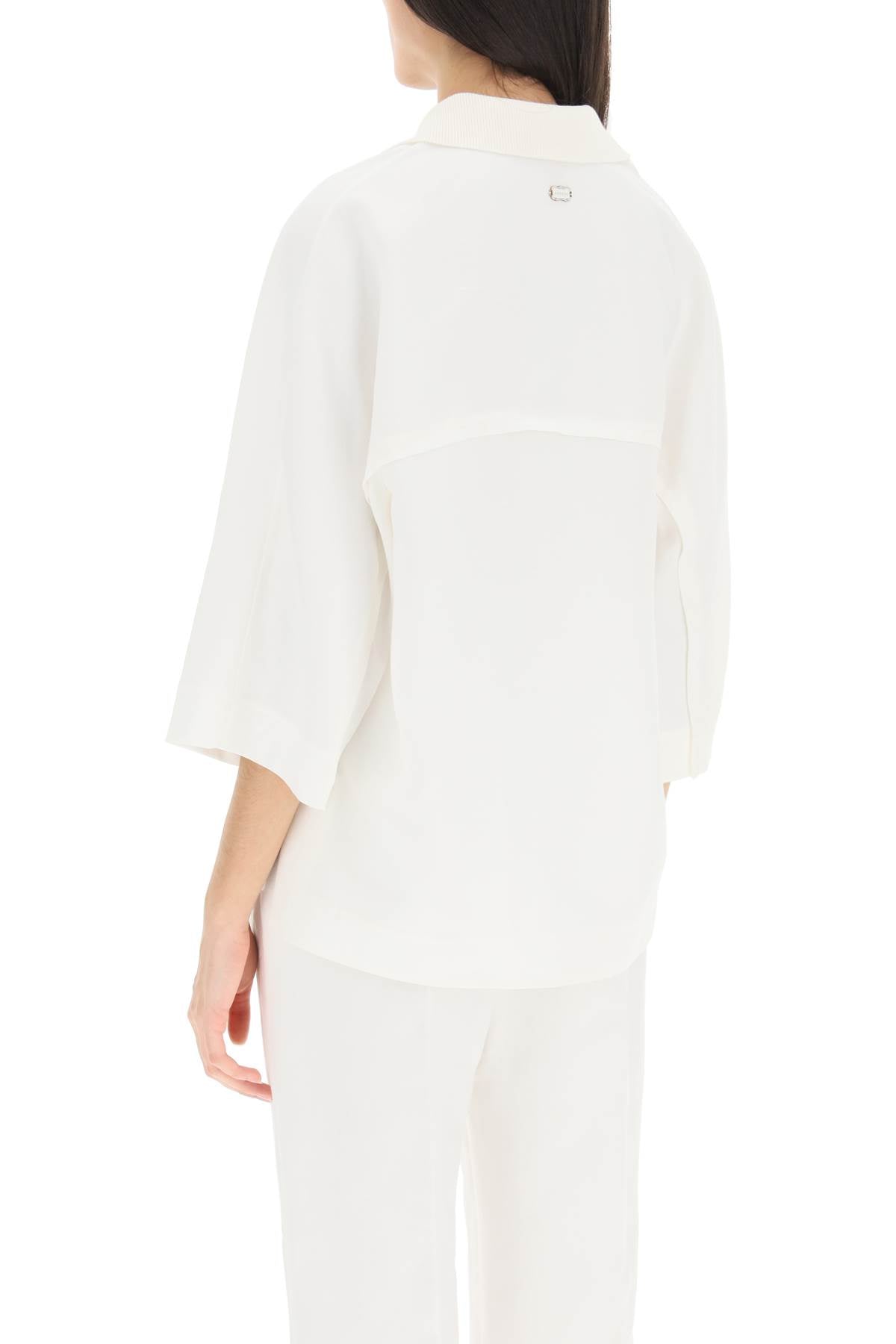 Agnona linen viscose polo blouse