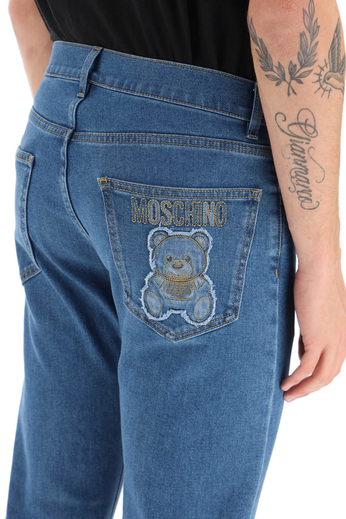 Moschino jeans with teddy bear embroidery